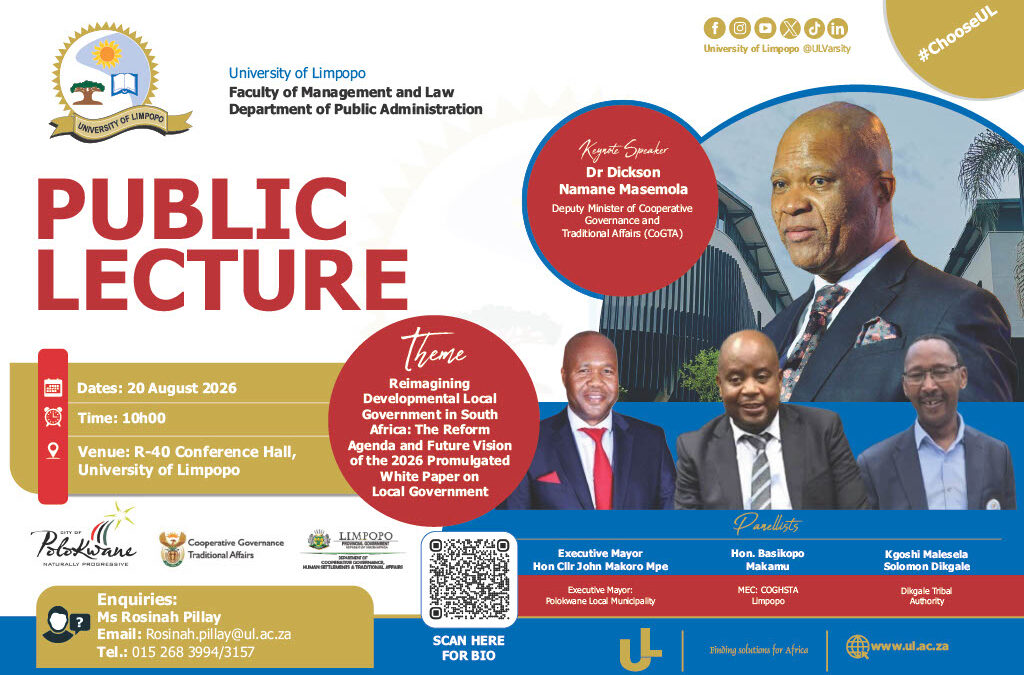 Public Lecture: Rethinking Local Governance – Opportunities and Challenges Emerging from the 2026 Revised White Paper on Local Government