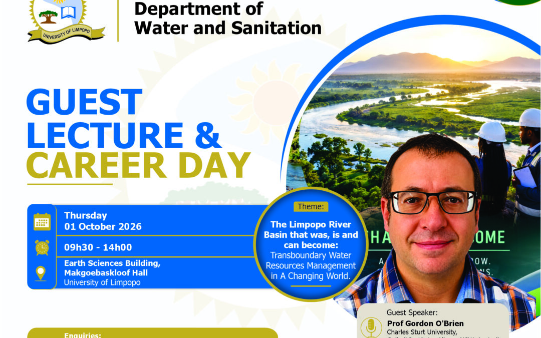 Department of Water and Sanitation: Guest Lecture and Career Day with Prof Gordon O’Brien